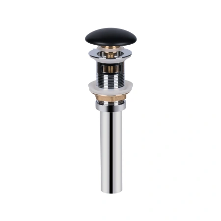 Донний клапан для раковини Qtap PU03O 225х70х70 Matt black з переливом