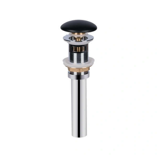 Фото Донний клапан для раковини Qtap PU03O 225х70х70 Matt black з переливом