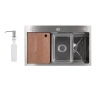 Мийка для кухні інтегрована Lidz Handmade H7545 Brushed Steel 3,0/1,0 мм