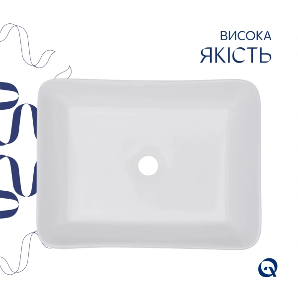 Раковина накладна прямокутна Qtap Tern 480х370х135 мм