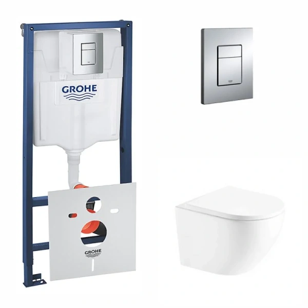 Набір інсталяція 4 в 1 Grohe Rapid SL 38772001 + унітаз із сидінням Qtap Robin