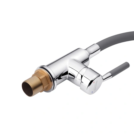Фото Комплект кухонна мийка Kroner Derby-5050HM Brush + cушарка для посуду Kroner Matte-GRA4333-2 + змішувач Kuche-C132GRA + дозатор Spender-016