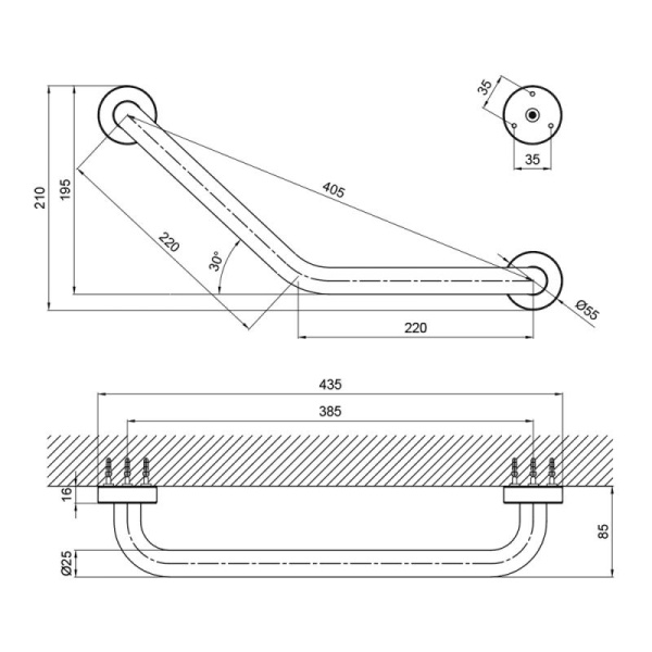 Поручень для ванни вигнутий Lidz