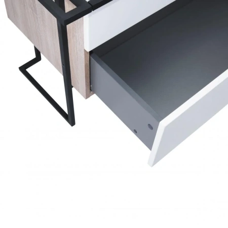 Тумба підлогова Qtap Taurus 600х616х437 White/Whitish oak зі стільницею