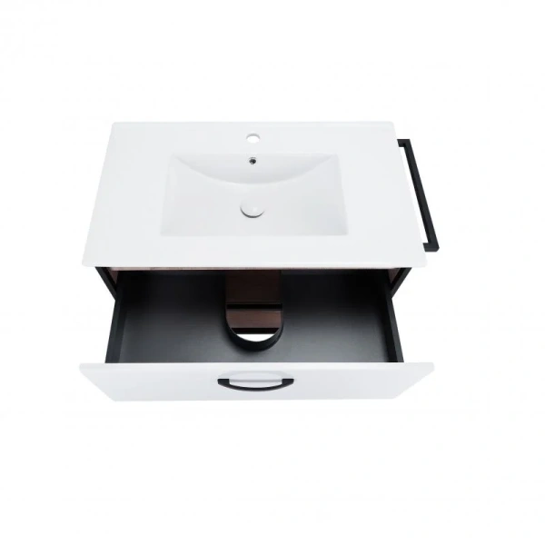 Комплект Qtap Taurus 800х580х437 White/Whitish oak підвісна тумба + раковина врізна