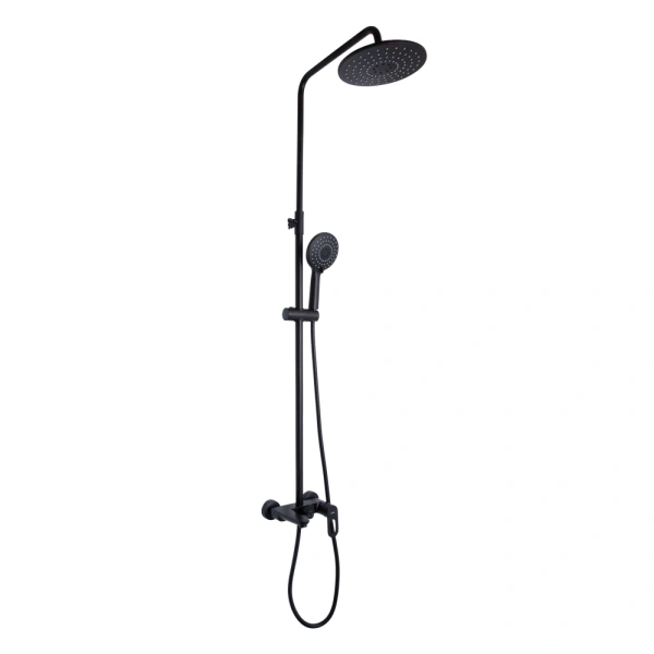 Душова система з виливом у чорному кольорі телескопічна Lidz Latwa