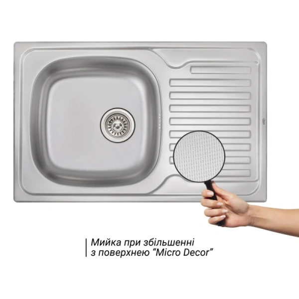 Фото Кухонна мийка Qtap 7850 Micro Decor 0,8 мм