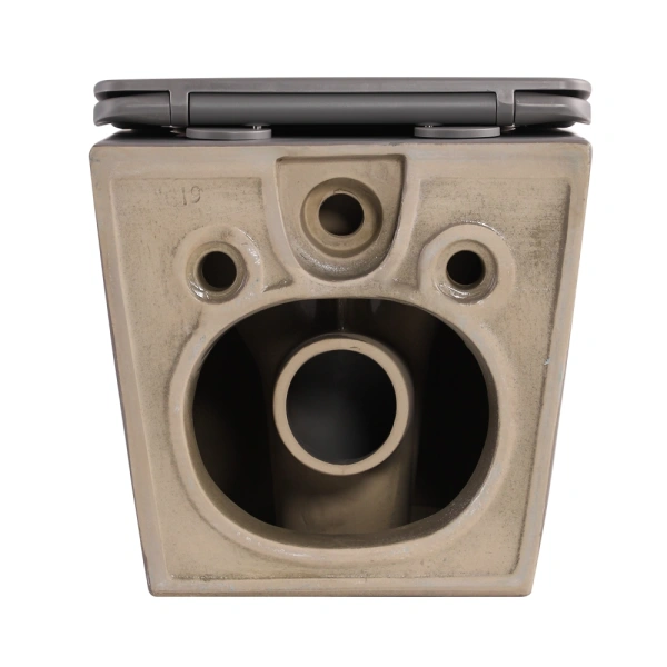 Унітаз підвісний у кольорі кам’яно-сірий 490x365x325 мм з сидінням Slim Duroplast Qtap Robin