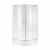 Душова кабіна Lidz Latwa SC90x90.SAT.MID.FR напівкругла, скло Frost 4 мм + душовий піддон ST90x90x26, з панеллю