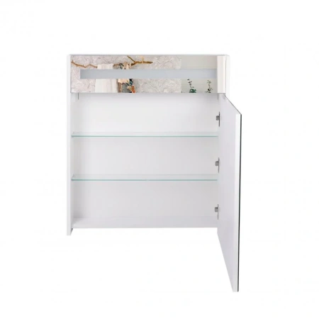 Дзеркальна шафа підвісна Qtap Robin 600х730х145 White з LED-підсвічуванням