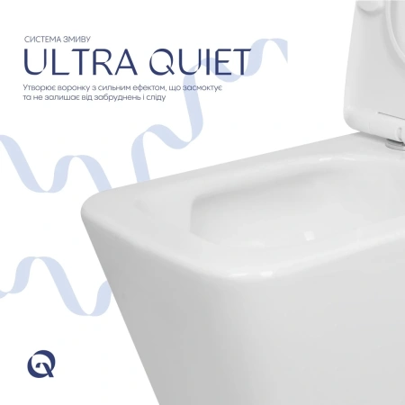 Унітаз підлоговий Qtap Crow Eco Ultra Quiet безобідковий з сідінням Soft-close