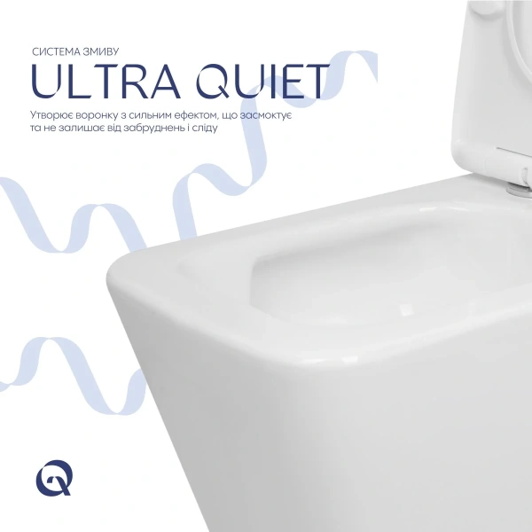 Унітаз підлоговий Qtap Crow Eco Ultra Quiet безобідковий з сідінням Soft-close