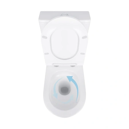 Унітаз підлоговий Qtap Virgo Ultra Quiet безобідковий з сидінням Soft-close WHITE