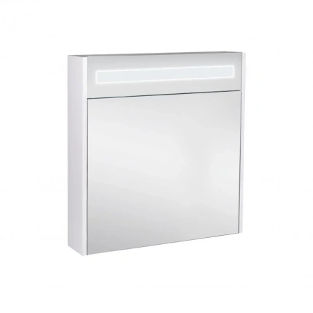 Дзеркальна шафа підвісна Qtap Robin 700х730х145 White з LED-підсвічуванням