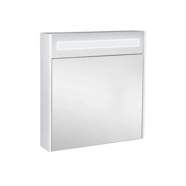 Дзеркальна шафа підвісна Qtap Robin 700х730х145 White з LED-підсвічуванням