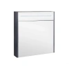 Дзеркальна шафа підвісна Qtap Robin 700х730х145 Graphite з LED-підсвічуванням