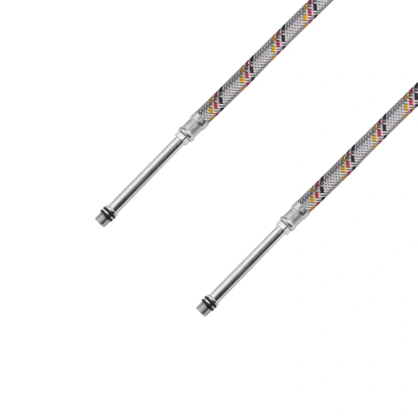 Гнучка підводка для підключення змішувача Kroner KRP 1/2"хМ10 ВЗ 50 см в обплетенні з нержавіючої сталі (пара)