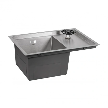Фото Кухонна мийка з кришкою та омивачем Qtap DC5638 Satin 3.0/1.2 мм
