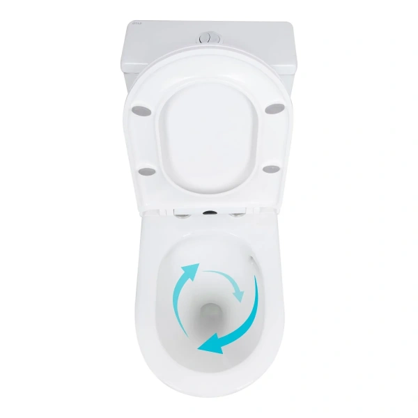 Унітаз-моноблок підлоговий Qtap Kolibri Ultra Quiet безобідковий з сидінням Soft-close WHITE