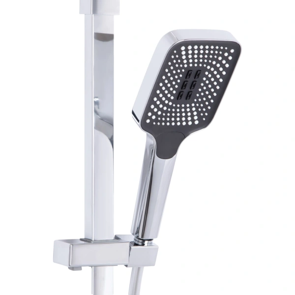 Душова система термостатична, на три споживача (з виливом) телескопічна 1150-1500 мм Qtap Sloup