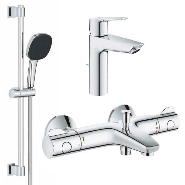 Комплект змішувачів для ванної кімнати з термостатом Grohe QuickFix
