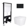 Готове рішення Qtap для ванної кімнати: підвісний унітаз Tern Ultra Quiet 525x345x360 + комплект інсталяції Standard (кругла клавіша Black)