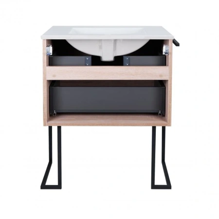 Комплект Qtap Taurus 700х800х437 Whitish oak тумба для пола + раковина врізна