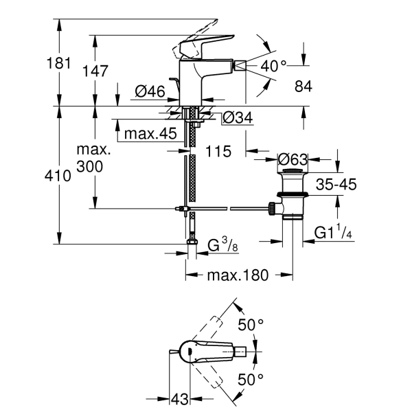 Фото Змішувач для біде Grohe QuickFix Start