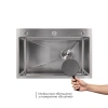 Фото Мийка для кухні Lidz Handmade 680x450 мм сталева інтегрована Brushed Steel