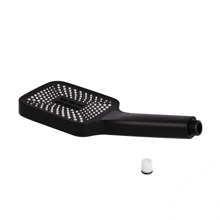 Фото Лійка для ручного душу Qtap Rucni 140x110 мм прямокутна Black Matt