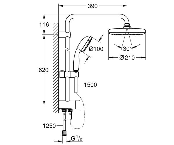 Душовий набір GROHE TEMPESTA