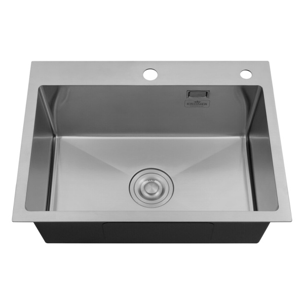 Кухонна мийка з нержавіючої сталі Kroner 58*43 3.0/1.0 мм + сушарка