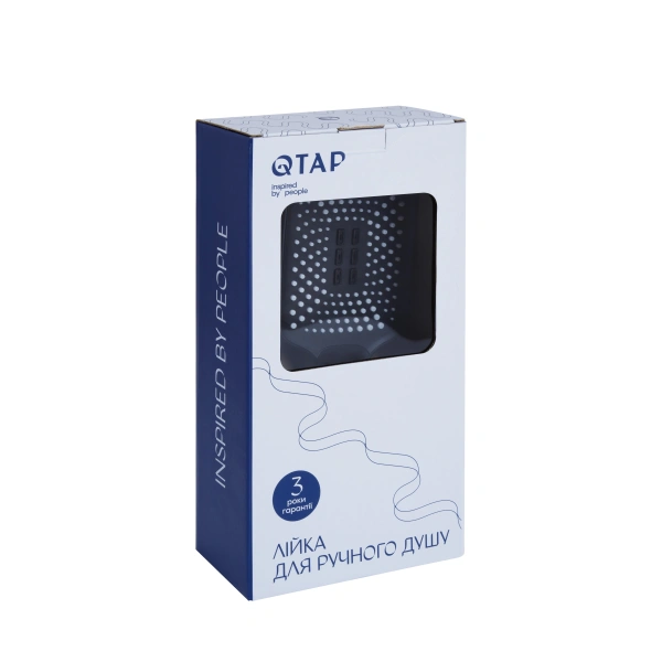 Фото Лійка для ручного душу Qtap Rucni 140x110 мм прямокутна Black Matt
