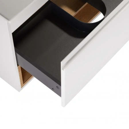 Комплект Qtap Robin 600х580х437 White/Whitish oak тумба підвісна + раковина врізна