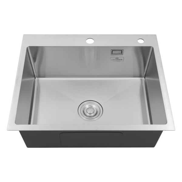 Кухонна мийка з нержавіючої сталі Kroner 60*50 3.0/1.0 мм + сушарка