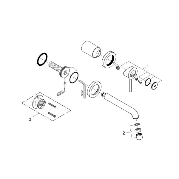 Фото Змішувач прихованого монтажу для раковини Grohe BauClassic