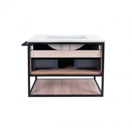 Комплект Qtap Taurus 700х580х437 Whitish oak тумба підвісна + раковина врізна