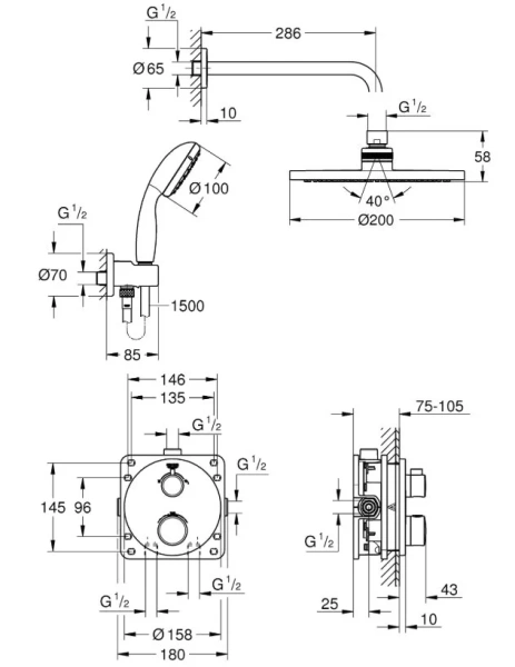 Фото Душова система GROHE GROHTHERM