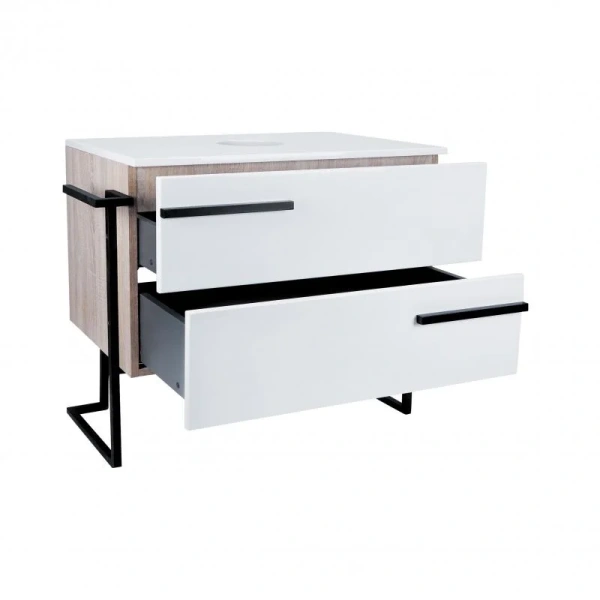 Тумба підлогова Qtap Taurus 800х616х437 White/Whitish oak зі стільницею