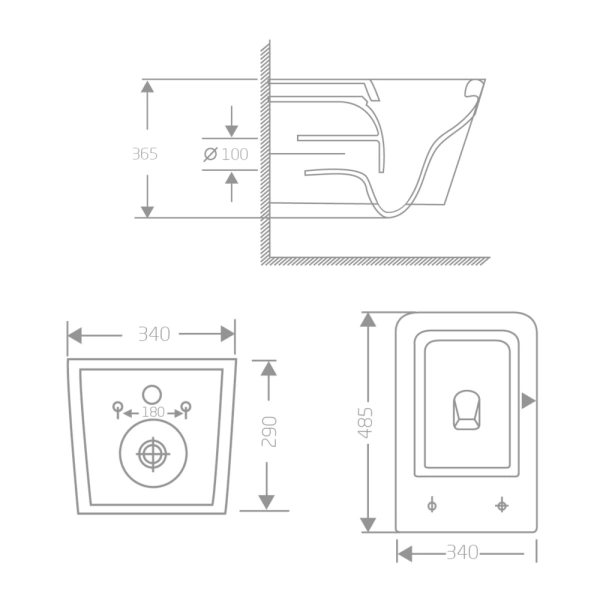 Унітаз підвісний у чорному кольорі 485×340×290 мм з сидінням з мікроліфтом Slim Duroplast Qtap Crow