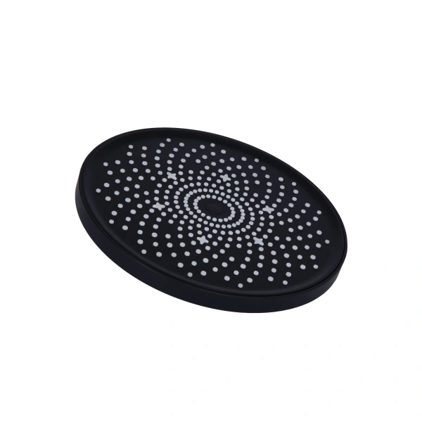 Лійка для верхнього душу Qtap Hlavova D 230 мм округла Black Matt