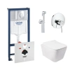 Комплект унітаз з сидінням Qtap + інсталяція Grohe Rapid SL + набір для гігієнічного душу з суміші