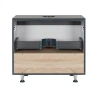 Тумба для підлоги Qtap Robin 700х616х437 Graphite/Whitish oak зі стільницею