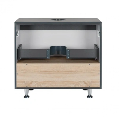 Тумба для підлоги Qtap Robin 700х616х437 Graphite/Whitish oak зі стільницею