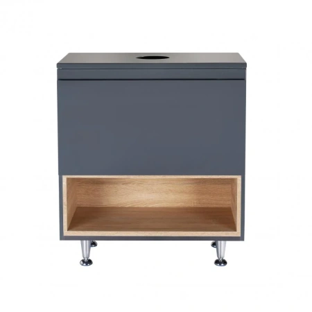 Тумба для підлоги Qtap Robin 600х616х437 Graphite/Whitish oak зі стільницею