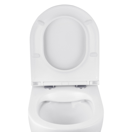 Унітаз підвісний безобідковий Kroner Harz WHI493736 RIMLESS з сидінням Slim Duroplast / Soft-close /