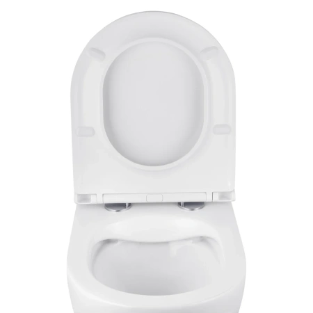 Унітаз підвісний безобідковий Kroner Harz WHI493736 RIMLESS з сидінням Slim Duroplast / Soft-close /