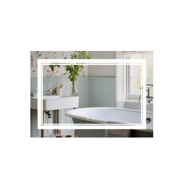 Дзеркало Qtap Cardinal 1200х800 з LED-підсвічуванням Touch, з антизапотіванням, з димером, рег. темп. кольору (3000-6500K)