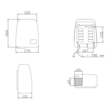 Сушарка для рук 1200В Lidz