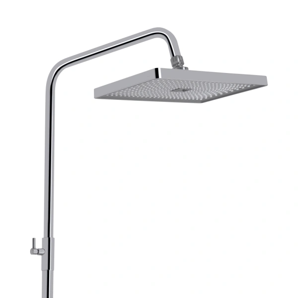 Душова система на три споживача (з виливом) у чорному хром, телескопічна 955-1585 мм Qtap Presto